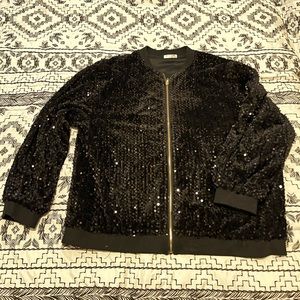 Women’s plus size sequin bomber jacket